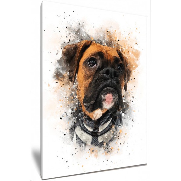Beautiful Watercolour Boxer Dog