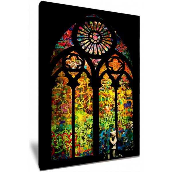 Stained Glass Graffiti Art By Banksy