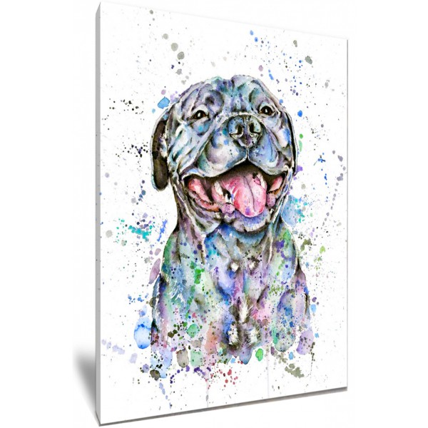 Happy Watercolour Staffordshire Bull Terrier