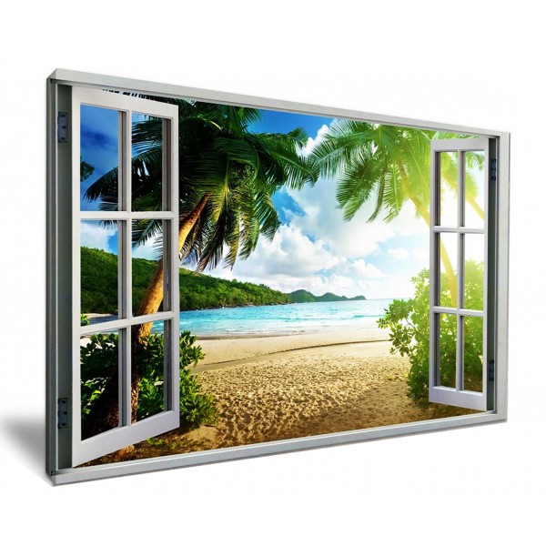 Tropical Paradise Window View