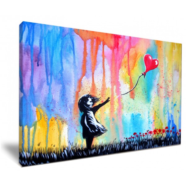 Colourful Banksy - Girl With Balloon