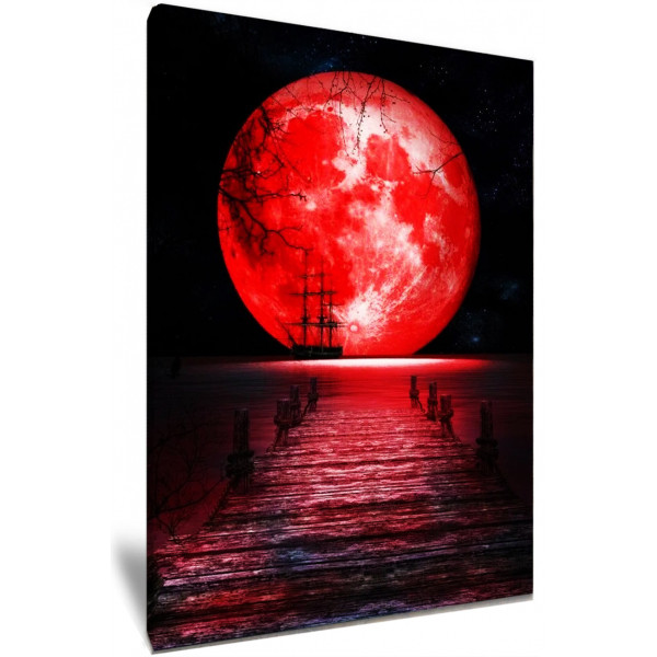 Fantasy Red Full Moon